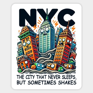 New York Buildings Tee: Fun City Art Sticker